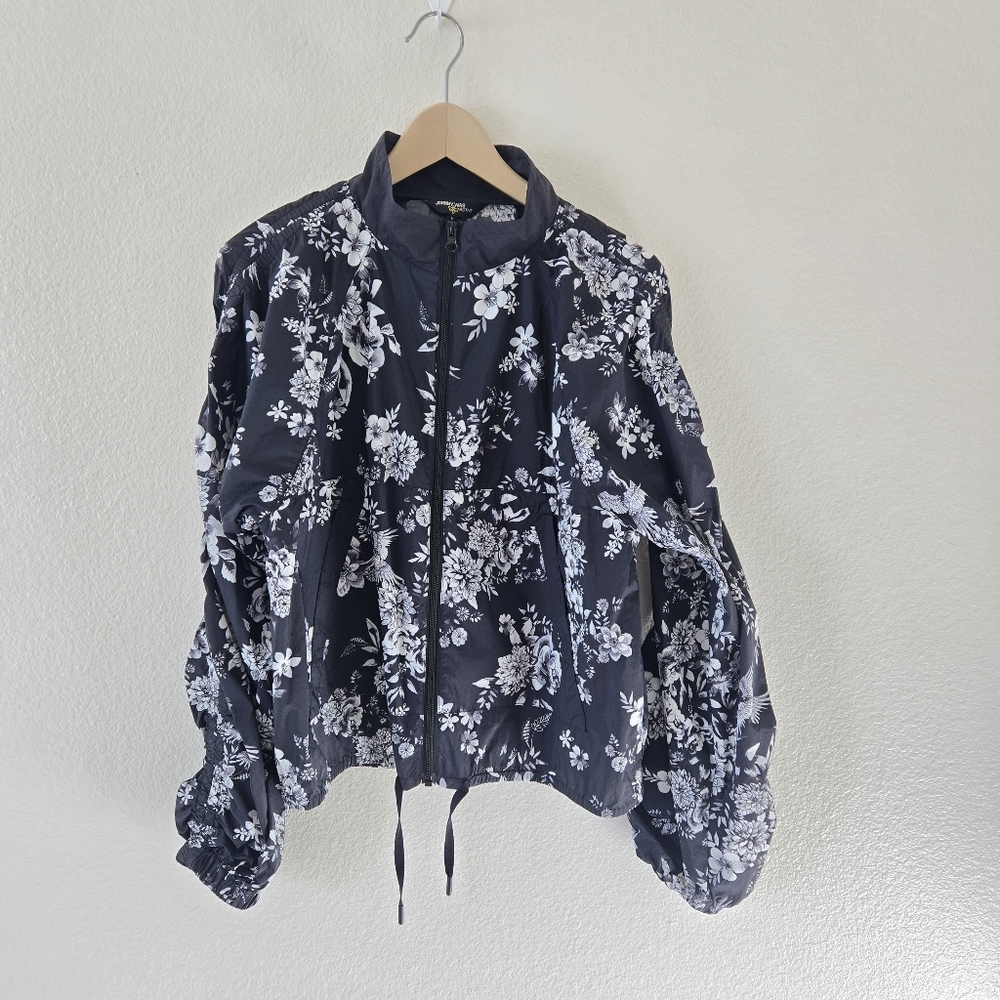 Johnny Was Bee Active Ruched Sleeve Parachute Jacket Size Medium Full Zip Boho - Picture 4 of 15